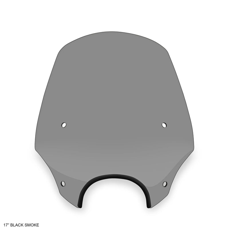 MEMPHIS SHADES El Paso Windshield - 17" - 7" Headlight Cutout - Black Smoke - MEP5213