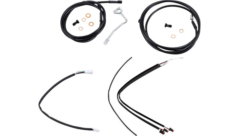 BURLY BRAND Control Kit - 18" Ape Hanger Handlebars - ABS - Harley-Davidson '17-'20 - B30-1187