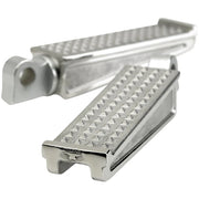 BILTWELL Sanderson Footpegs - Polished - Silver - 7001-302-01 - PartsOutlet.com.au