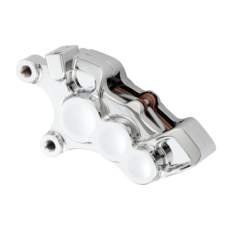 ARLEN NESS 6-PISTON DIFFERENTIAL BORE BRAKE CALIPERS, 11.8" CHROME - Front Left - Harley-Davidson '06-'22 - 02-214