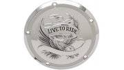 DRAG SPECIALTIES 5-Hole - Chrome - Harley-Davidson 2016-2022 - Live to Ride Derby Cover D33-0110CA - PartsOutlet.com.au
