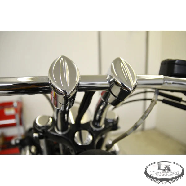 LA CHOPPERS MOHAWK RISERS FOR 1" HANDLEBARS 5.5" CURVED RISE CHROME UNIVERSAL - LA-7401-05