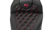 SADDLEMEN RoadSofa Seat - without Backrest - Carbon Fiber - Lattice Stitch - Red Stitch - FLTR/FLHX '23-'24 - 823-07-20604 - PartsOutlet.com.au