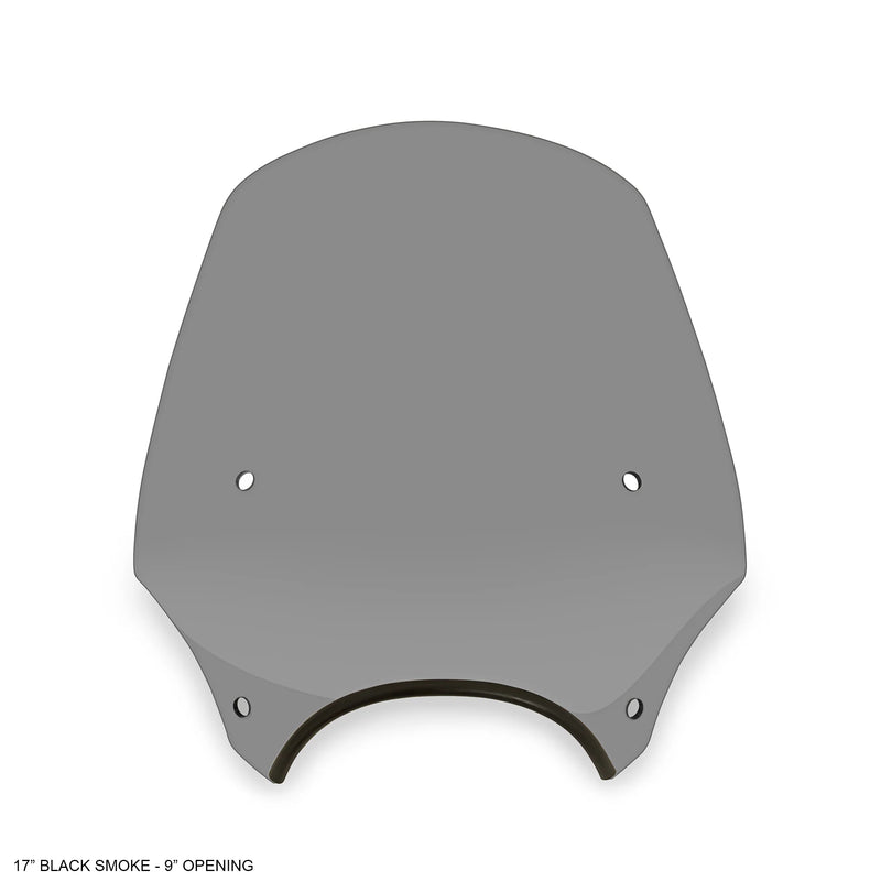MEMPHIS SHADES El Paso Windshield - 17" - 9" Headlight Cutout - Black Smoke - MEP5273