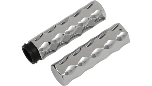 LA CHOPPERS Grips - Hex - TBW - Chrome LA-7491-00 - PartsOutlet.com.au