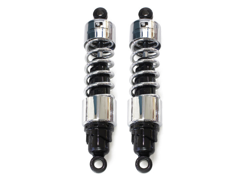 PROGRESSIVE SUSPENSION 412 Series Shock - 13" - Standard - Chrome - Harley-Davidson Touring 1980-2005, Sportster 1979-2003 & FXR 1982-1994 - FL/FX - 412-4020C