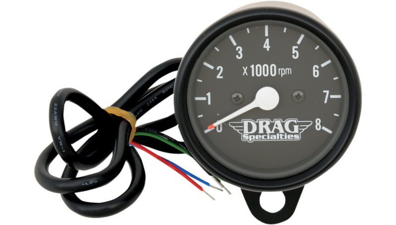 DRAG SPECIALTIES 2.4" Mini Electronic 8000 RPM Tachometer - Black Housing - Harley-Davidson '86-'03 - Black Face - 21-6910BNUDS1