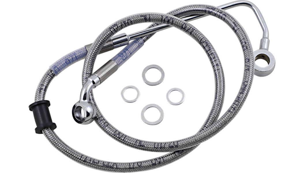 DRAG SPECIALTIES Brake Line - +4" - Stainless Steel - '15-'17 Softail 618302-4