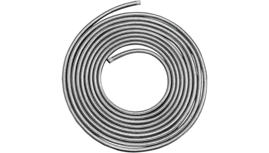 DRAG SPECIALTIES Braided Oil/Fuel Line - Stainless Steel - 1/4" - 3' 096605-HC9