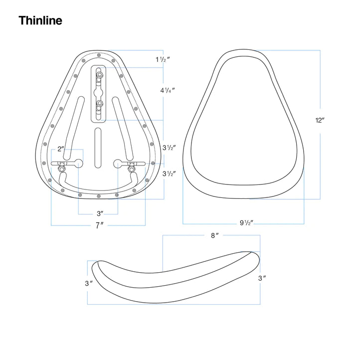 BILTWELL Thinline Seat - Smooth - Black 4003-103