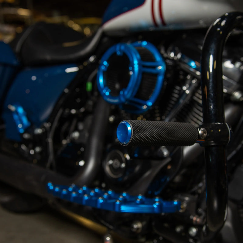 ARLEN NESS KNURLED FOOTPEGS, BLUE - STANDARD MALE MOUNT - 07-937 - PartsOutlet.com.au