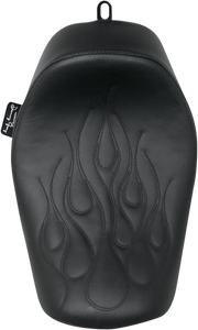 DANNY GRAY Buttcrack Solo Seat - Black - Flame Stitched - FXD '06-'17 - 22-603F - PartsOutlet.com.au