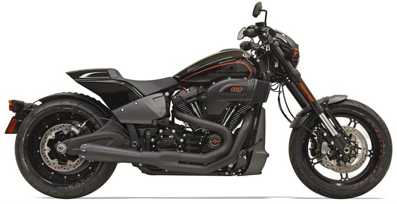 BASSANI XHAUST Road Rage 2:1 Exhaust - Black - 2020 Softail Breakout, 2018-2021 Fat Boy & FXDR -1S62RB