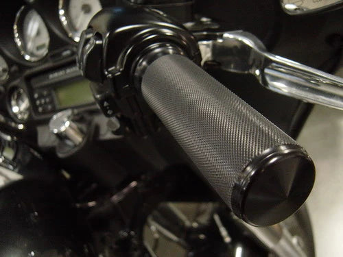 JOKER MACHINE Grips - Knurled - Black - Harley-Davidson 2008-2023 - 03-89BLK - PartsOutlet.com.au