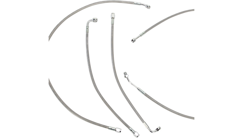 BURLY BRAND Handlebar Cable/Brake Line Kit - Complete - 15" Ape Hanger Handlebars - Stainless Steel - Harley-Davidson '14-'16 - B30-1118