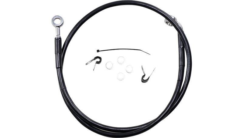 DRAG SPECIALTIES Brake Line - Front - Black - +2" - '04-'10 XL - 660313-2BLK