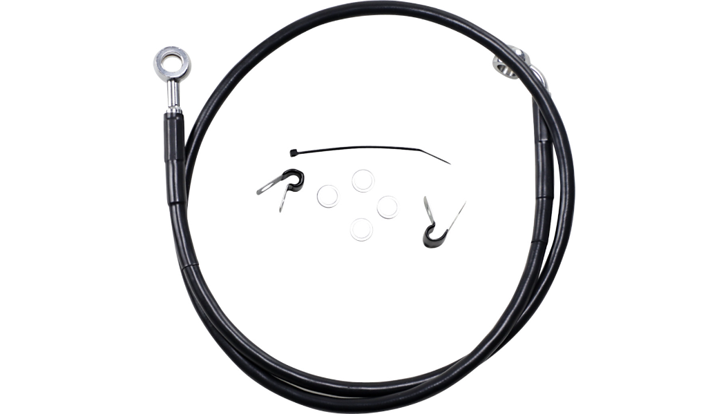 DRAG SPECIALTIES Brake Line - Front - Black - +2" - '04-'10 XL 660313-2BLK