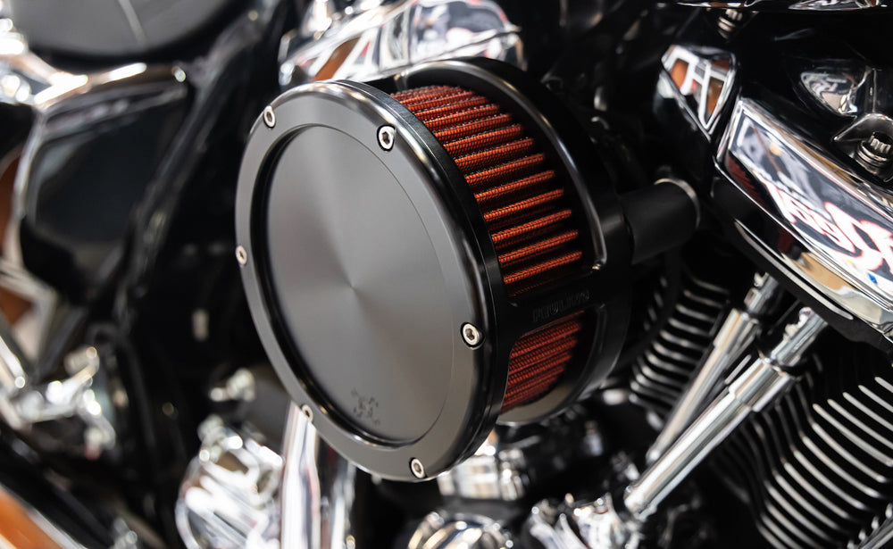 FEULING OIL PUMP CORP. Air Cleaner - BA Series - Black - Solid Cover - Red - Harley-Davidson 2017-2022 - M8 5433