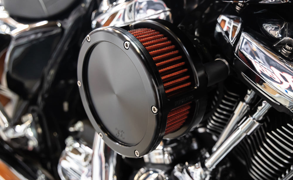 FEULING OIL PUMP CORP. Air Cleaner - BA Series - Black - Solid Cover - Red - Harley-Davidson 2017-2022 - M8 5433 - PartsOutlet.com.au