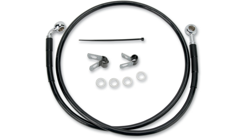 DRAG SPECIALTIES Brake Line - Front - Black - 38-3/8" - XL883 '04-'10 - 660313-BLK