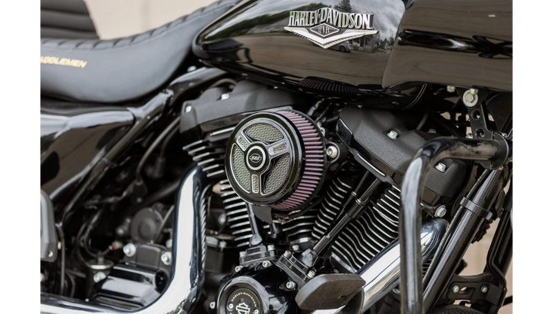 S&S CYCLE Tri-Spoke Air Cleaner Cover in Gloss Black with Machined Highlights for all Stealth Applications - 170-0210 - PartsOutlet.com.au