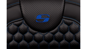 SADDLEMEN RoadSofa Seat - Honeycomb - Blue Stitch - Extended Reach - without Backrest - FLH/FLT '08-'23 A808-07B-190BLU - PartsOutlet.com.au