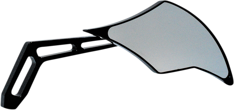 PRO-ONE PERF.MFG. Mirror - Weekend Warrior - Side View - Cut-Out/Flame Head - Oblong - Black - Right 102301AB