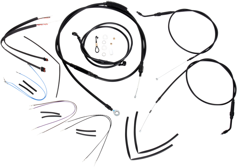 BURLY BRAND Control Kit - 14" Ape Hanger Handlebars - Harley-Davidson '12-'17 - B30-1068