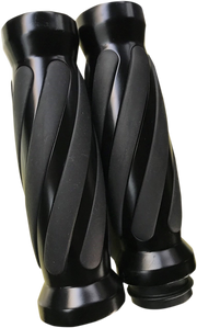 PRO-ONE PERF.MFG. Custom Twisted Rubber Grips - TBW - Black 490011B