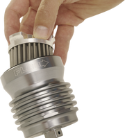 PC RACING Flo® "Spin-on" Oil Filter - Polished Aluminum - Aprilia/BMW/Buell/H-D/Moto Guzzi/Yamaha PCS4C