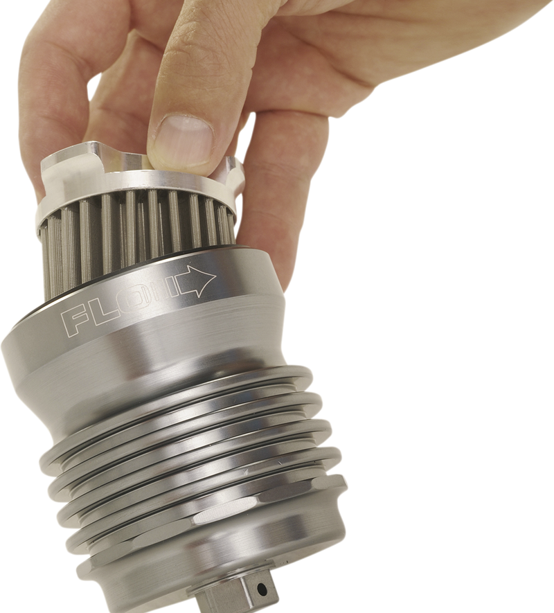PC RACING Flo® "Spin-on" Oil Filter - Polished Aluminum - Aprilia/BMW/Buell/H-D/Moto Guzzi/Yamaha PCS4C