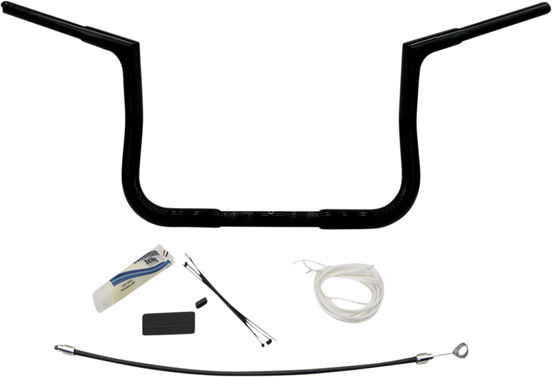 FAT BAGGERS INC. 1-1/4" EZ Install Flat Top Handlebar Kit - 10" - Black 709110-B