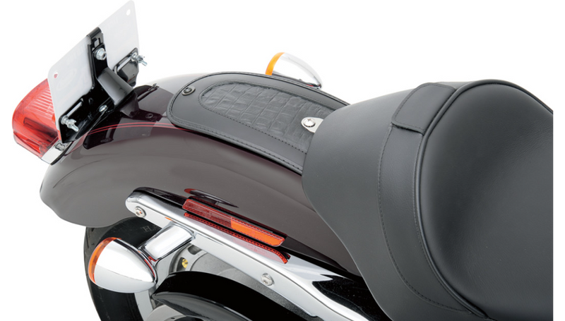 DRAG SPECIALTIES Fender Skin - Embossed Faux Gator Leather Center - 10" - XL '04-'19 - 1405-0142