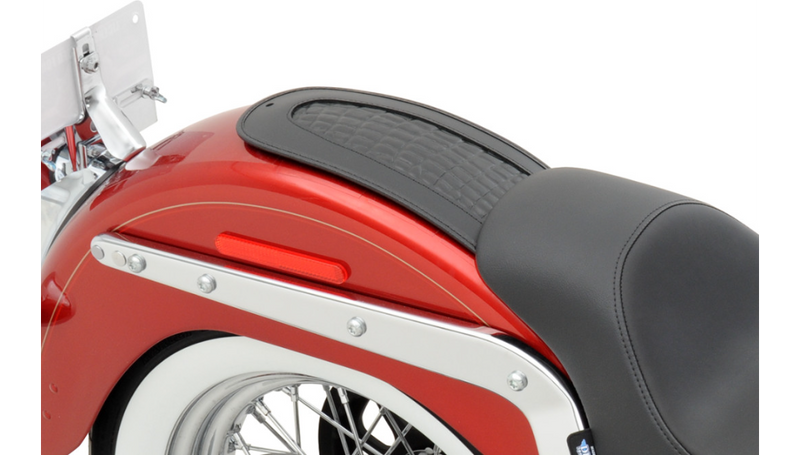DRAG SPECIALTIES Fender Skin - Embossed Faux Gator Leather Center - 13-1/4" - FL '05-'17 - 1405-0145