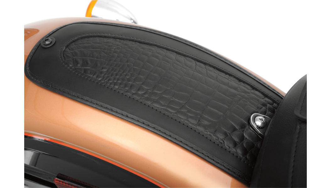 DRAG SPECIALTIES Fender Skin - Embossed Faux Gator Leather Center - Harley-Davidson 1957-2021 - 15" 1405-0154