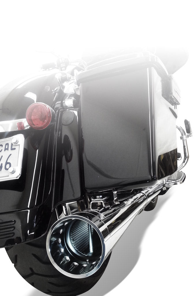 BASSANI XHAUST Slip On DNT Straight Can Mufflers for '95-'16 FL - Chrome 1F7DNT6 - PartsOutlet.com.au