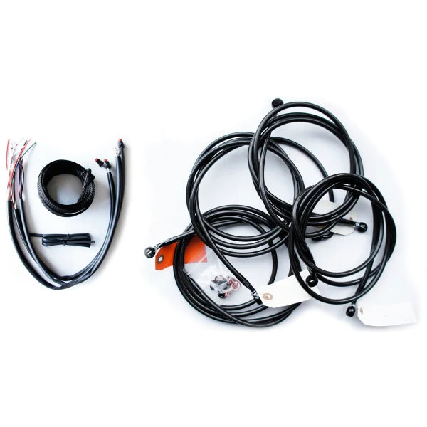 LA CHOPPERS CABLE AND BRAKE LINE KIT MIDNIGHT BLACK FOR 18"-20" APE HANGERS - FLH '14-'15 - LA-8052KT2-19M