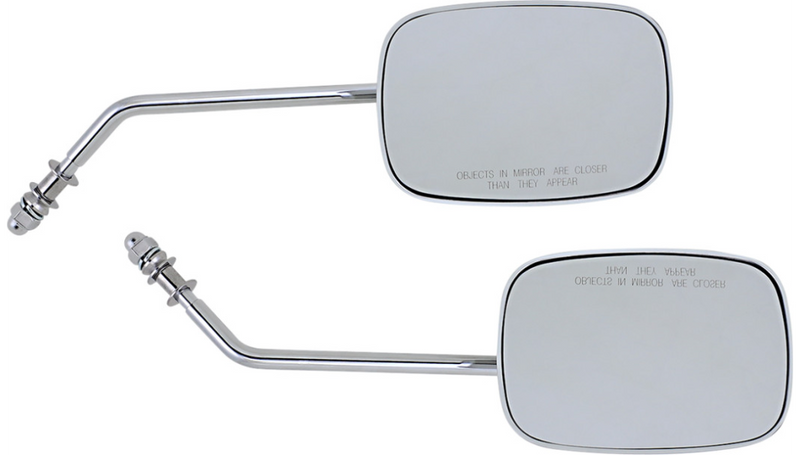 DRAG SPECIALTIES Rectangle Mirrors - Long - Chrome 60-0014/15X - PartsOutlet.com.au