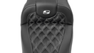 SADDLEMEN RoadSofa Seat - without Backrest - Carbon Fiber - Lattice Stitch - Silver Stitch - FL/FX '23-'24 - 823-07-20605 - PartsOutlet.com.au