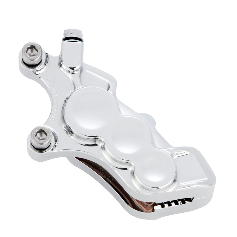 ARLEN NESS 6-PISTON DIFFERENTIAL BORE BRAKE CALIPERS, 11.8" CHROME - Front Left - Harley-Davidson '06-'22 - 02-214