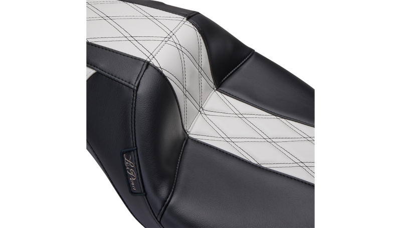 LE PERA Outcast Seat - White Double Diamond - GT1 - FLH LK-987GT1 - PartsOutlet.com.au