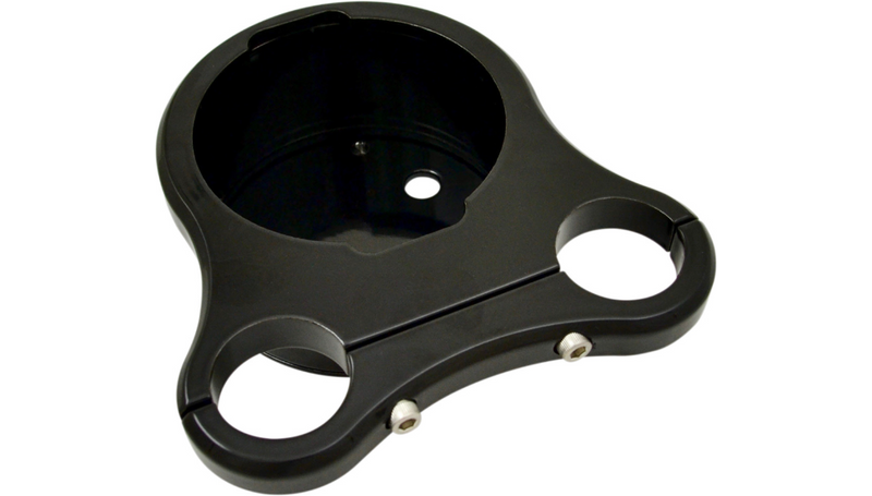 DRAG SPECIALTIES 1.25" T-Bar Single Gauge Mount - Gloss Black - For '00-'20 OEM Style Gauges - 2201-0200