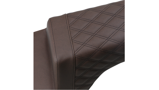 SADDLEMEN Step Up Seat - Driver Smooth/Passenger Lattice Stitched - Indian Touring Chief/Chieftain/Roadmaster/Springfield '14-'23- Brown I14-07-173BR - PartsOutlet.com.au