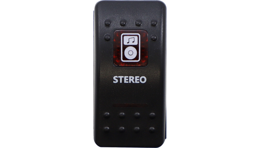 MOOSE UTILITY Rocker Switch - Stereo - Red STR-PWR-R