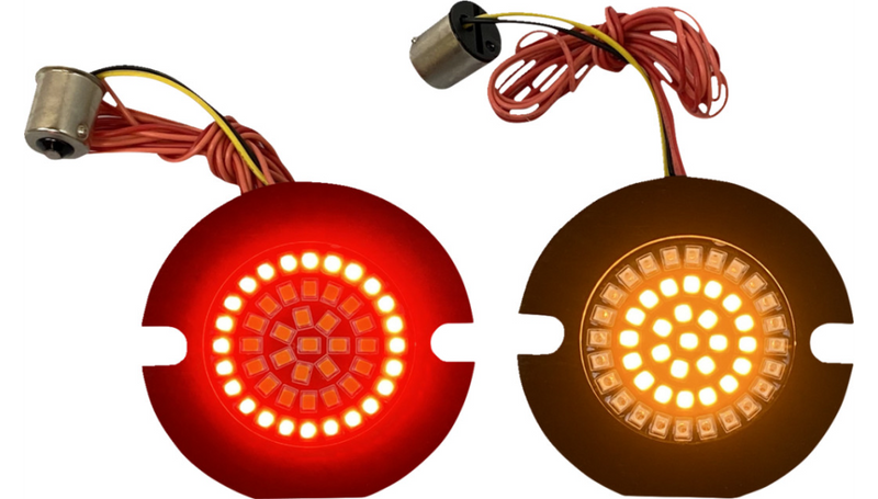 CUSTOM DYNAMICS Flat Rear Turn Signal - 1156 - Amber Lens - FL '86-'22 - GEN-4-AR2-1156T