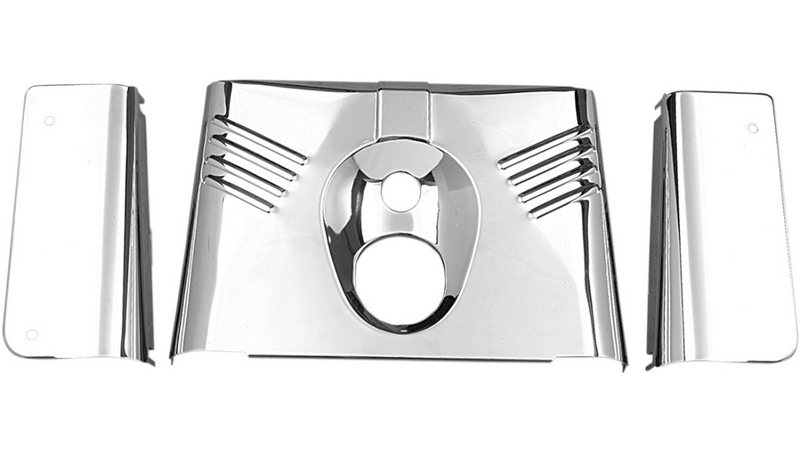 DRAG SPECIALTIES 3-Piece Fork Tins - Chrome - Ribbed - '86-'17 FLST 74156 - PartsOutlet.com.au