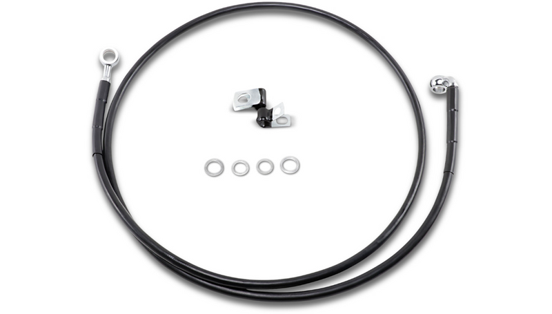 DRAG SPECIALTIES Brake Line - Front - Black - +10" - '99-'07 FXST - 640210-10BLK