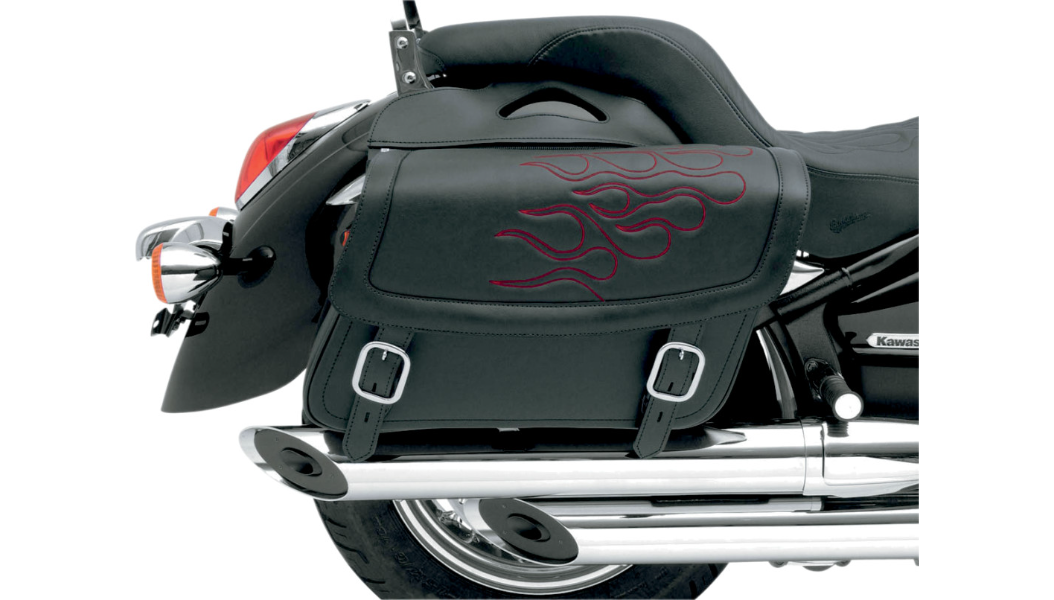 SADDLEMEN Flame Saddlebag - Dark Red - Jumbo X021-05-0425 - PartsOutlet.com.au