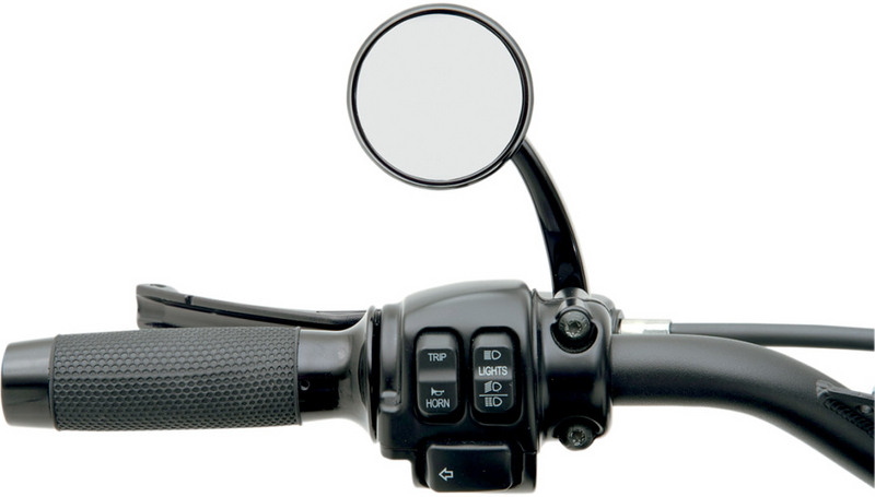 TODD'S CYCLE Mirror - Shooter - Side View - Round - Black - Left - Each - SML-2