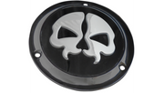 DRAG SPECIALTIES Split Skull Derby Cover - Harley-Davidson 1970-1999 - Black - 3-Hole 78045B - PartsOutlet.com.au